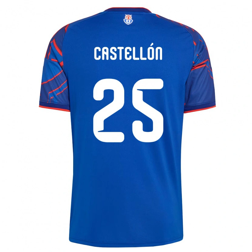 Danxen Børn Gabriel Castellón #25 Kongelig Blå Rød Hjemmebane Spillertrøjer 2026/27 Trøje T-Shirt