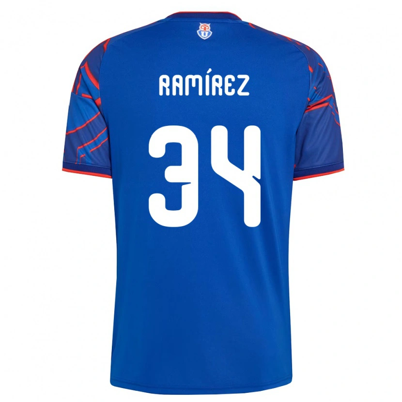 Danxen Børn Vicente Ramírez #34 Kongelig Blå Rød Hjemmebane Spillertrøjer 2026/27 Trøje T-Shirt