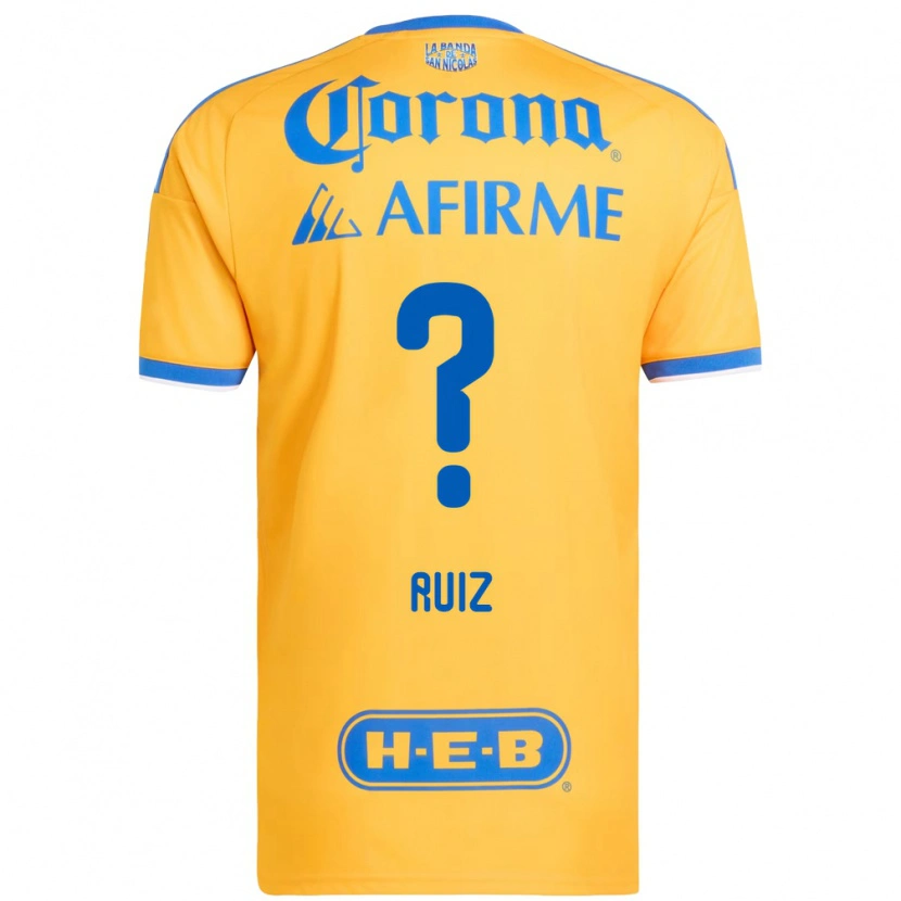 Danxen Børn Luis Ruiz #0 Gul Blå Hjemmebane Spillertrøjer 2026/27 Trøje T-Shirt