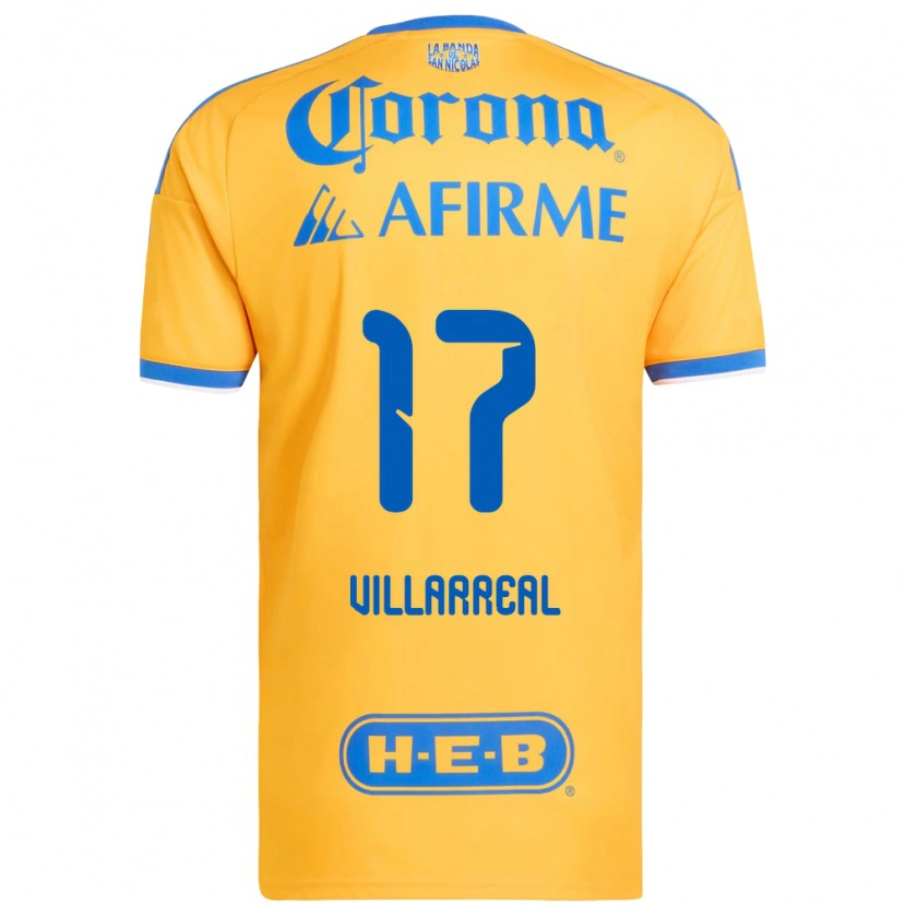 Danxen Børn Natalia Villarreal #17 Gul Blå Hjemmebane Spillertrøjer 2026/27 Trøje T-Shirt