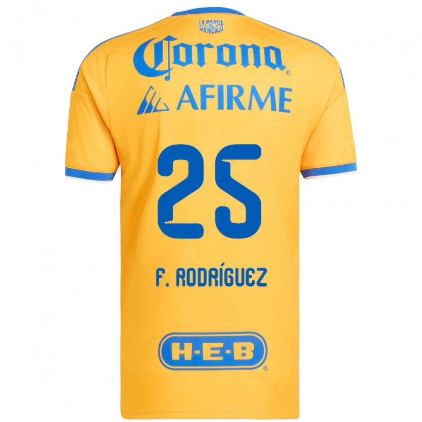 Danxen Børn Felipe Rodríguez #25 Gul Blå Hjemmebane Spillertrøjer 2026/27 Trøje T-Shirt