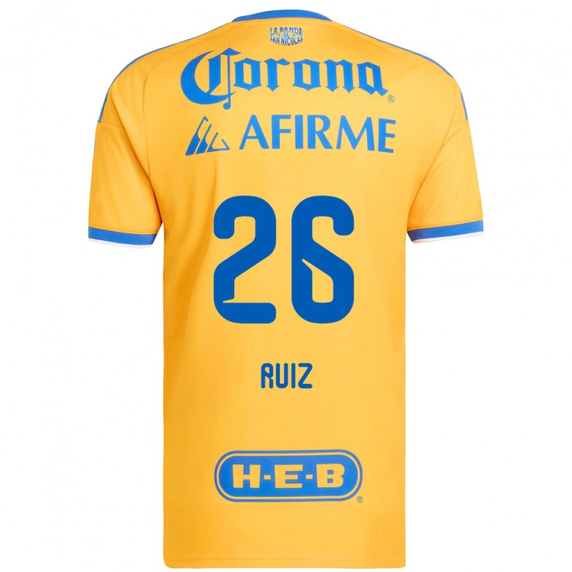 Danxen Børn Michel Ruiz #26 Gul Blå Hjemmebane Spillertrøjer 2026/27 Trøje T-Shirt