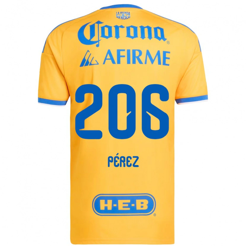 Danxen Børn Emmir Pérez #206 Gul Blå Hjemmebane Spillertrøjer 2026/27 Trøje T-Shirt