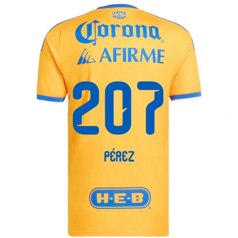 Danxen Børn Samuel Pérez #207 Gul Blå Hjemmebane Spillertrøjer 2026/27 Trøje T-Shirt