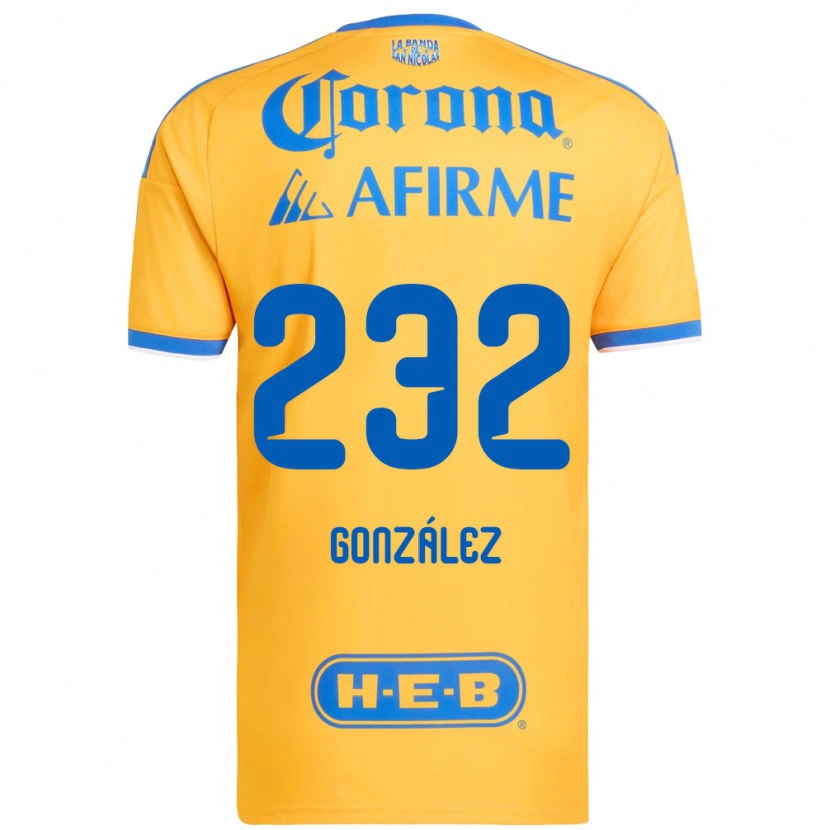 Danxen Børn César González #232 Gul Blå Hjemmebane Spillertrøjer 2026/27 Trøje T-Shirt
