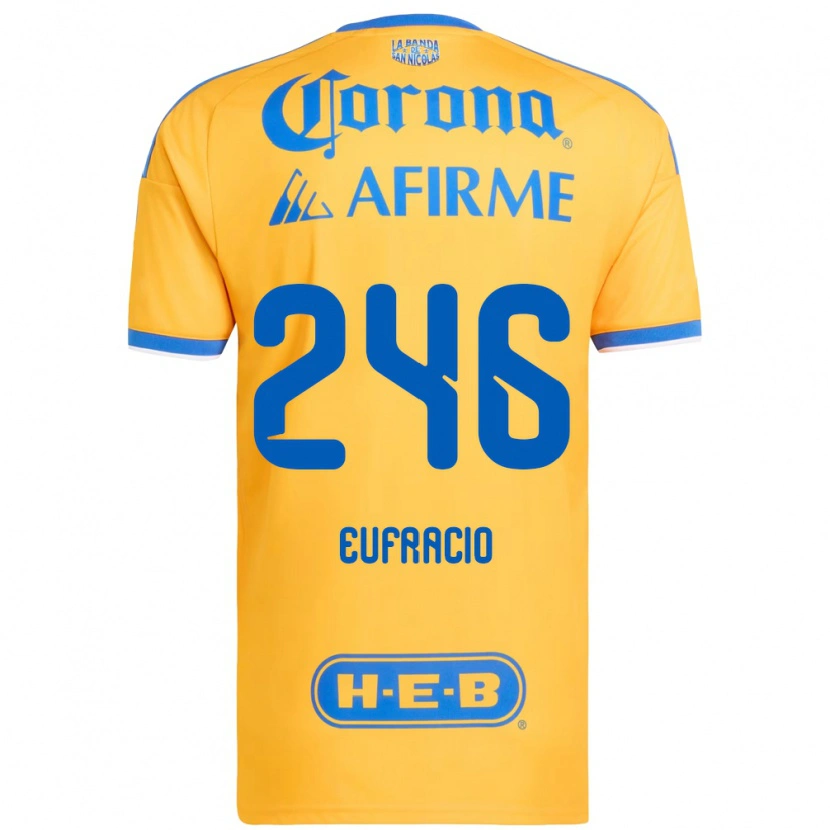 Danxen Børn Enrique Eufracio #246 Gul Blå Hjemmebane Spillertrøjer 2026/27 Trøje T-Shirt