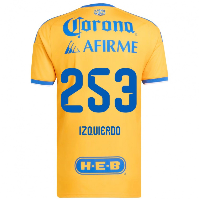 Danxen Børn Diego Izquierdo #253 Gul Blå Hjemmebane Spillertrøjer 2026/27 Trøje T-Shirt