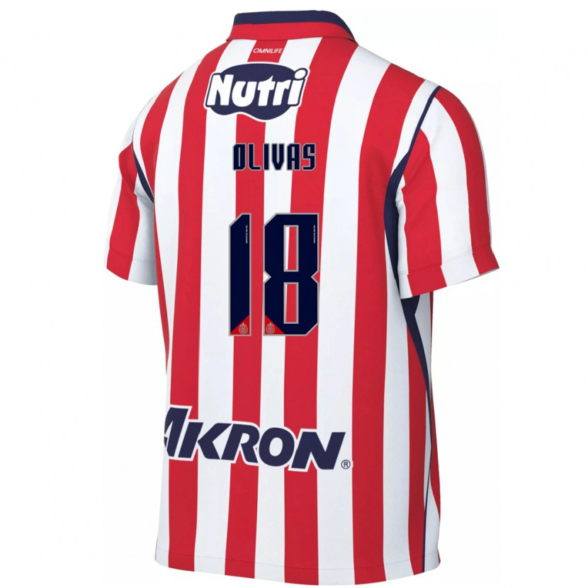 Danxen Børn Luis Olivas #18 Rød Hvid Hjemmebane Spillertrøjer 2026/27 Trøje T-Shirt