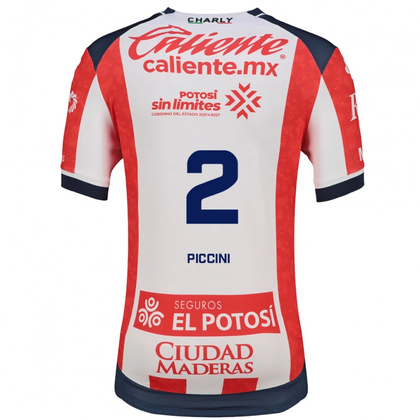 Danxen Børn Cristiano Piccini #2 Rød Hvid Sort Hjemmebane Spillertrøjer 2026/27 Trøje T-Shirt