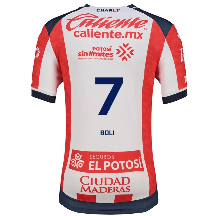 Danxen Børn Franck Boli #7 Rød Hvid Sort Hjemmebane Spillertrøjer 2026/27 Trøje T-Shirt