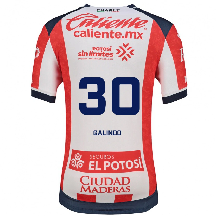Danxen Børn Benjamín Galindo #30 Rød Hvid Sort Hjemmebane Spillertrøjer 2026/27 Trøje T-Shirt