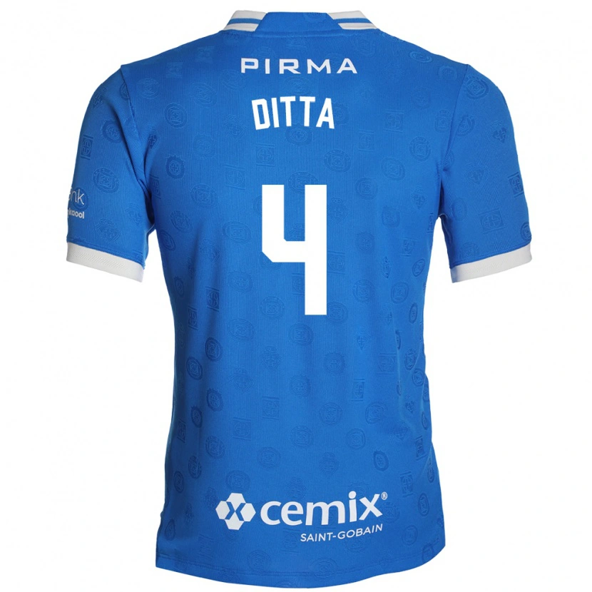 Danxen Børn Willer Ditta #4 Blå Hvid Rød Hjemmebane Spillertrøjer 2026/27 Trøje T-Shirt