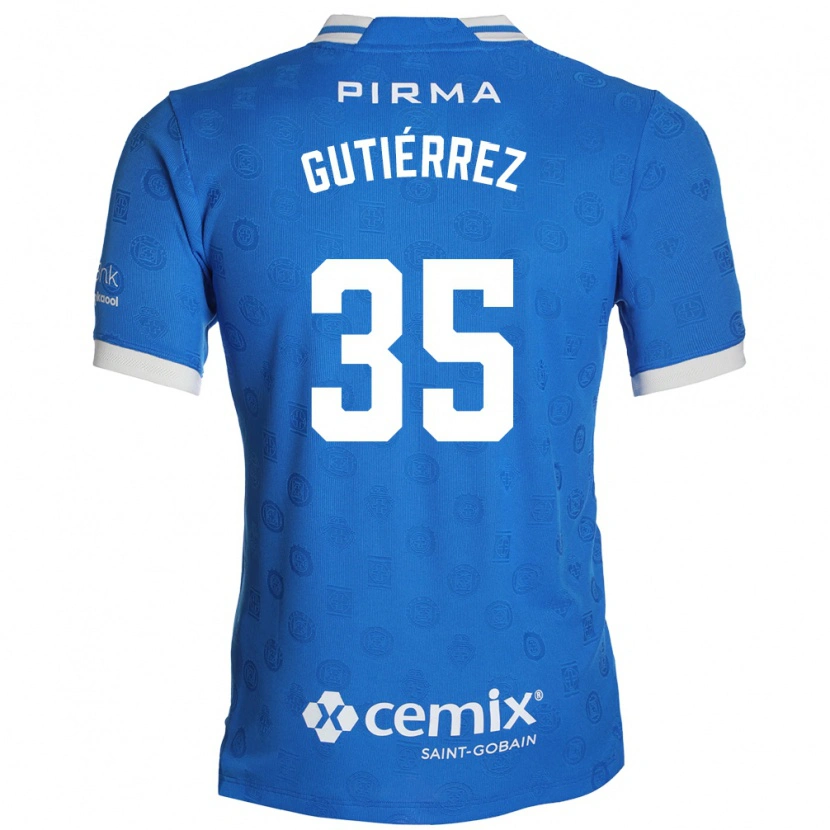 Danxen Børn Luis Gutiérrez #35 Blå Hvid Rød Hjemmebane Spillertrøjer 2026/27 Trøje T-Shirt