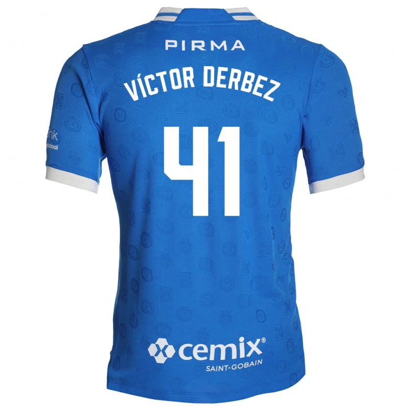 Danxen Børn Louis Víctor Derbez #41 Blå Hvid Rød Hjemmebane Spillertrøjer 2026/27 Trøje T-Shirt