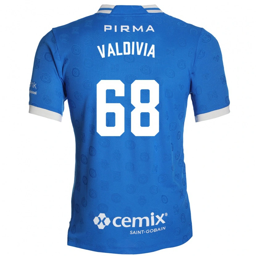 Danxen Børn Christian Valdivia #68 Blå Hvid Rød Hjemmebane Spillertrøjer 2026/27 Trøje T-Shirt