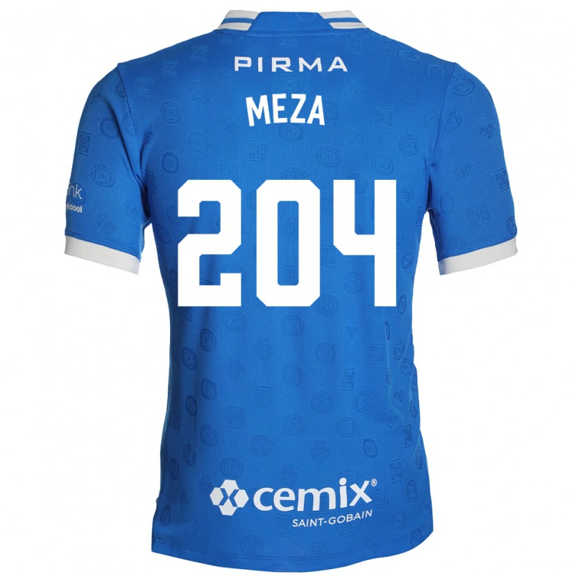 Danxen Børn Jonathan Meza #204 Blå Hvid Rød Hjemmebane Spillertrøjer 2026/27 Trøje T-Shirt