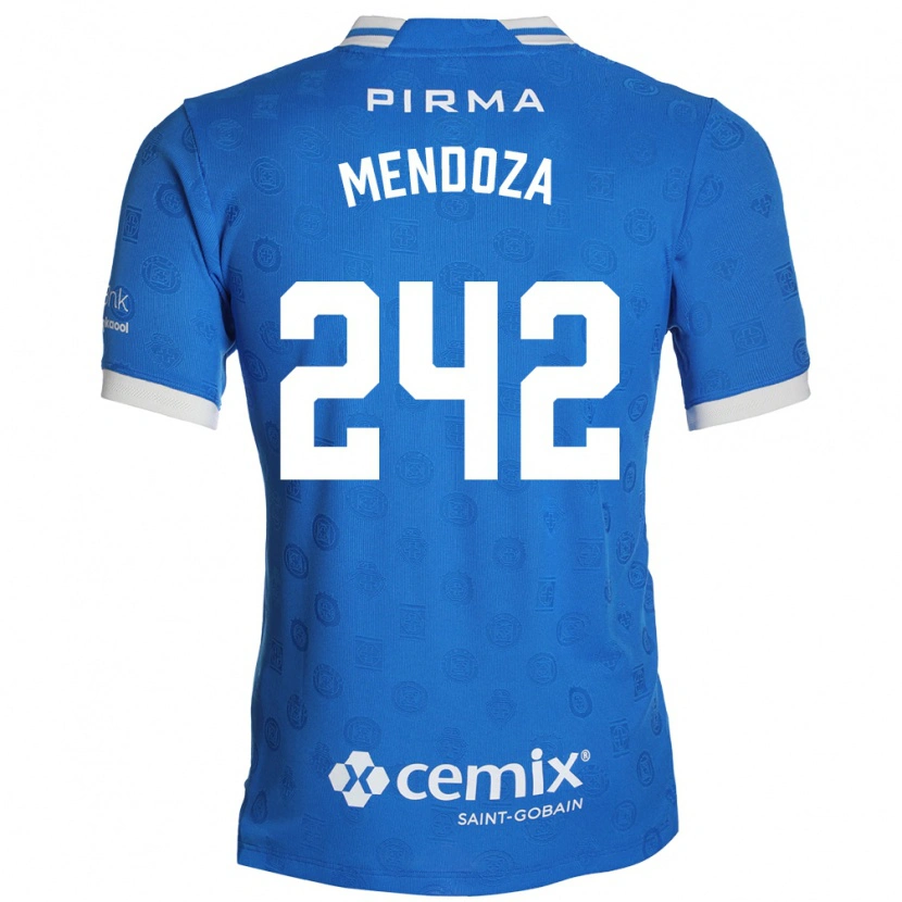 Danxen Børn Giovani Mendoza #242 Blå Hvid Rød Hjemmebane Spillertrøjer 2026/27 Trøje T-Shirt