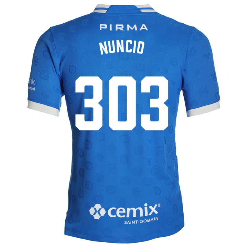 Danxen Børn Carlos Nuncio #303 Blå Hvid Rød Hjemmebane Spillertrøjer 2026/27 Trøje T-Shirt