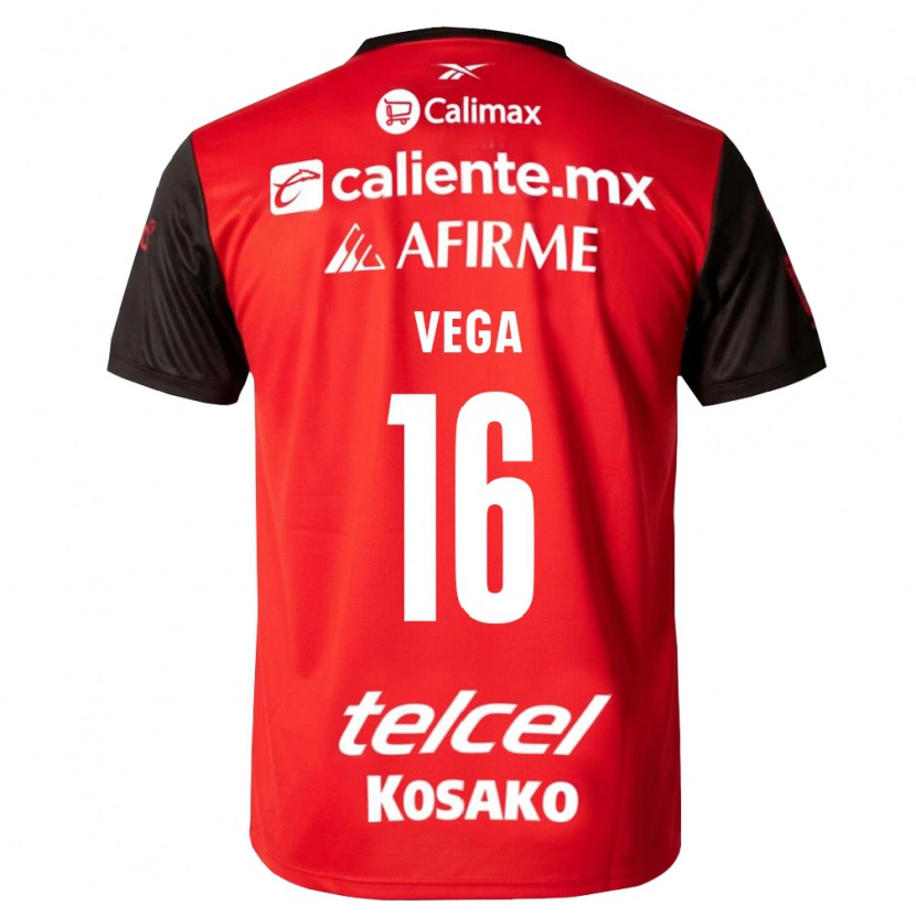 Danxen Børn Alan Vega #16 Sort Rød Hjemmebane Spillertrøjer 2026/27 Trøje T-Shirt