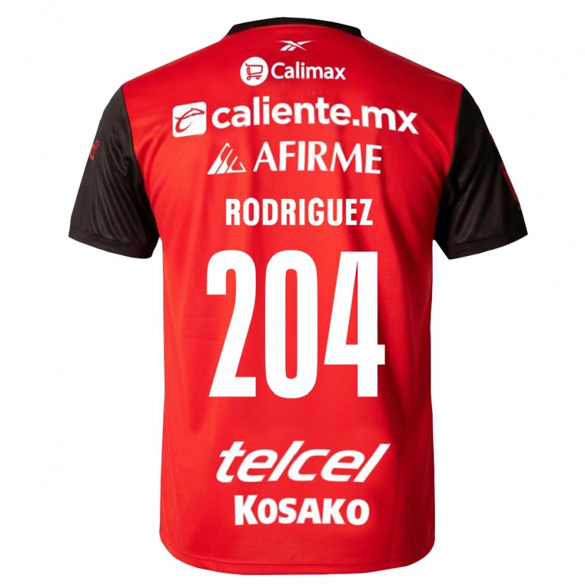 Danxen Børn Jesús Rodríguez #204 Sort Rød Hjemmebane Spillertrøjer 2026/27 Trøje T-Shirt