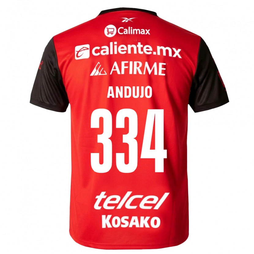 Danxen Børn Favio Andujo #334 Sort Rød Hjemmebane Spillertrøjer 2026/27 Trøje T-Shirt