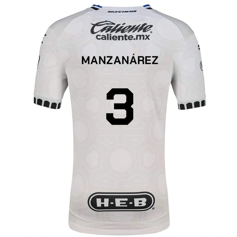 Danxen Børn Óscar Manzanárez #3 Hvid Sort Blå Hjemmebane Spillertrøjer 2026/27 Trøje T-Shirt