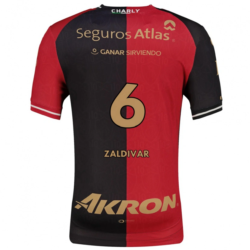 Danxen Børn Édgar Zaldívar #6 Rød Sort Brun Hjemmebane Spillertrøjer 2026/27 Trøje T-Shirt