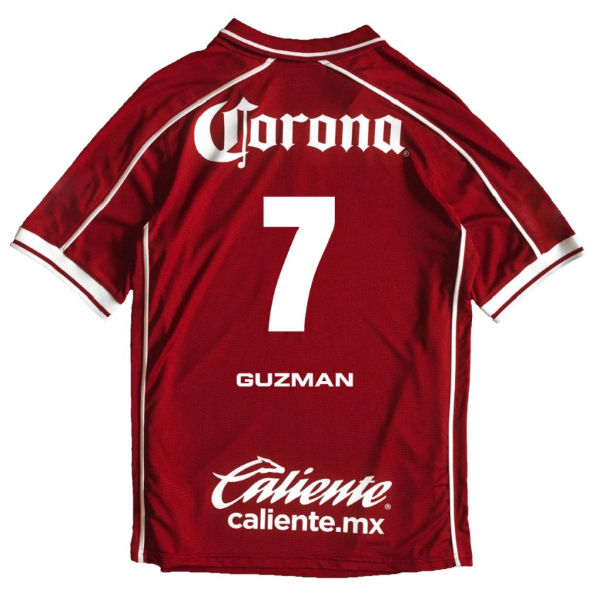 Danxen Børn Víctor Guzmán #7 Hvid Rød Hjemmebane Spillertrøjer 2026/27 Trøje T-Shirt
