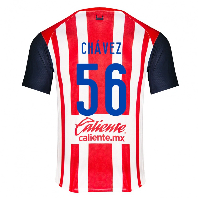 Danxen Børn Ángel Chávez #56 Rød Sort Hvid Hjemmebane Spillertrøjer 2026/27 Trøje T-Shirt