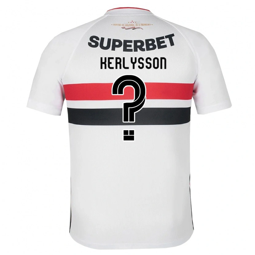 Danxen Børn Kerlysson Hiago Moreira De Sousa #0 Hvid Rød Sort Hjemmebane Spillertrøjer 2026/27 Trøje T-Shirt