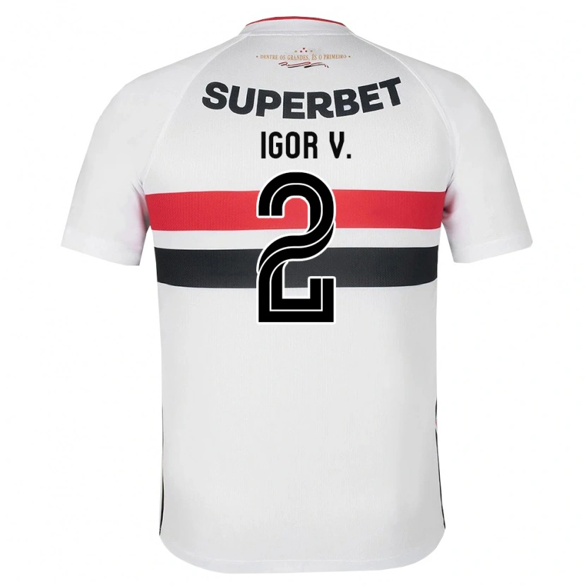 Danxen Børn Igor Vinicius #2 Hvid Rød Sort Hjemmebane Spillertrøjer 2026/27 Trøje T-Shirt