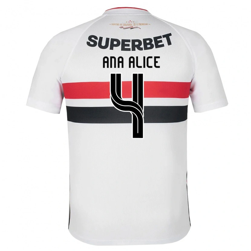 Danxen Børn Ana Alice Luciano Da Silva #4 Hvid Rød Sort Hjemmebane Spillertrøjer 2026/27 Trøje T-Shirt