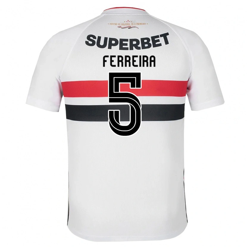 Danxen Børn Matheus Ferreira #5 Hvid Rød Sort Hjemmebane Spillertrøjer 2026/27 Trøje T-Shirt