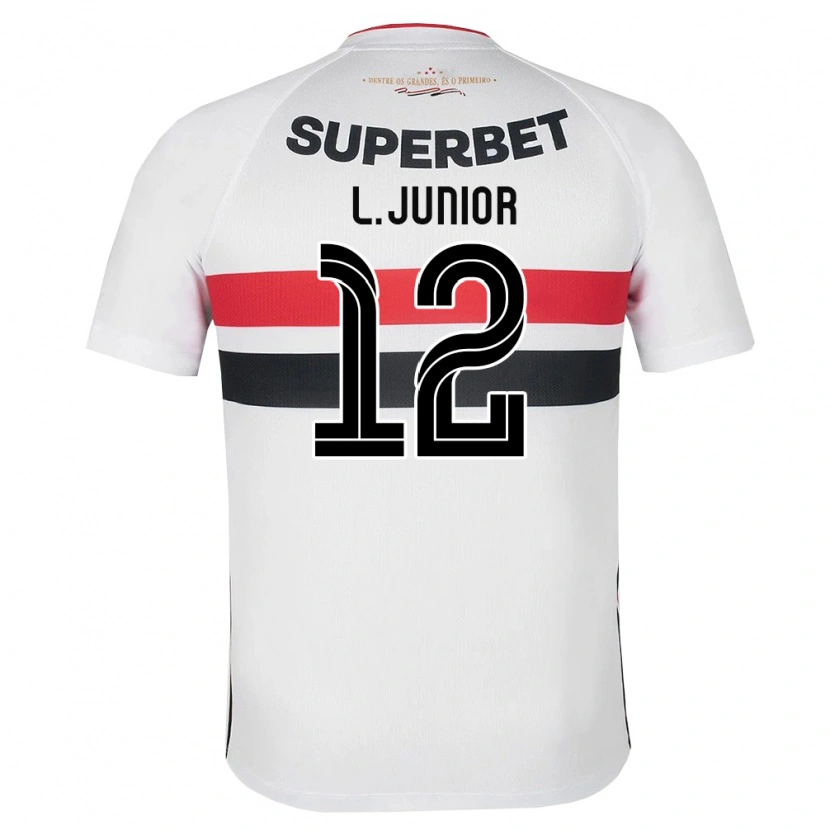 Danxen Børn Luciano Anacleto Junior #12 Hvid Rød Sort Hjemmebane Spillertrøjer 2026/27 Trøje T-Shirt
