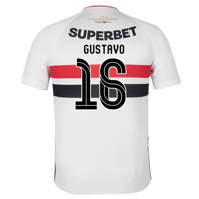 Danxen Børn Luiz Gustavo #16 Hvid Rød Sort Hjemmebane Spillertrøjer 2026/27 Trøje T-Shirt