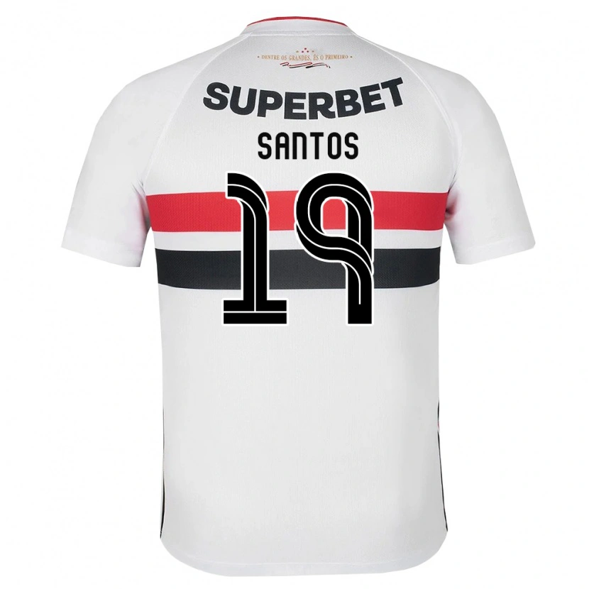 Danxen Børn Kaio Santos #19 Hvid Rød Sort Hjemmebane Spillertrøjer 2026/27 Trøje T-Shirt