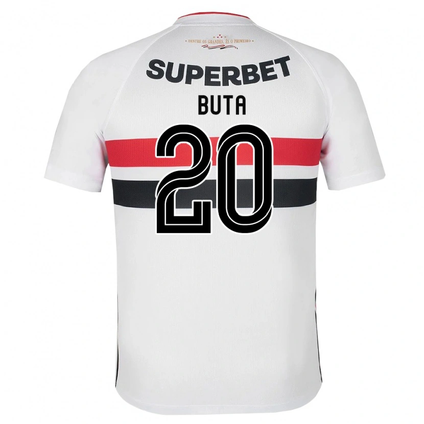 Danxen Børn Aurélio Buta #20 Hvid Rød Sort Hjemmebane Spillertrøjer 2026/27 Trøje T-Shirt