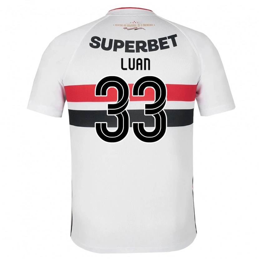 Danxen Børn Luan Vinicius Da Silva Santos #33 Hvid Rød Sort Hjemmebane Spillertrøjer 2026/27 Trøje T-Shirt