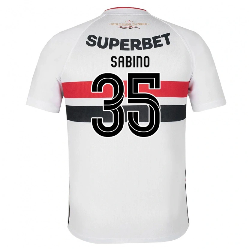 Danxen Børn José Sabino Chagas Monteiro #35 Hvid Rød Sort Hjemmebane Spillertrøjer 2026/27 Trøje T-Shirt