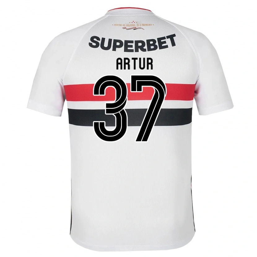Danxen Børn Artur Victor Guimarães #37 Hvid Rød Sort Hjemmebane Spillertrøjer 2026/27 Trøje T-Shirt