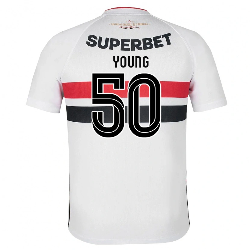 Danxen Børn Young Navarro Moraes #50 Hvid Rød Sort Hjemmebane Spillertrøjer 2026/27 Trøje T-Shirt