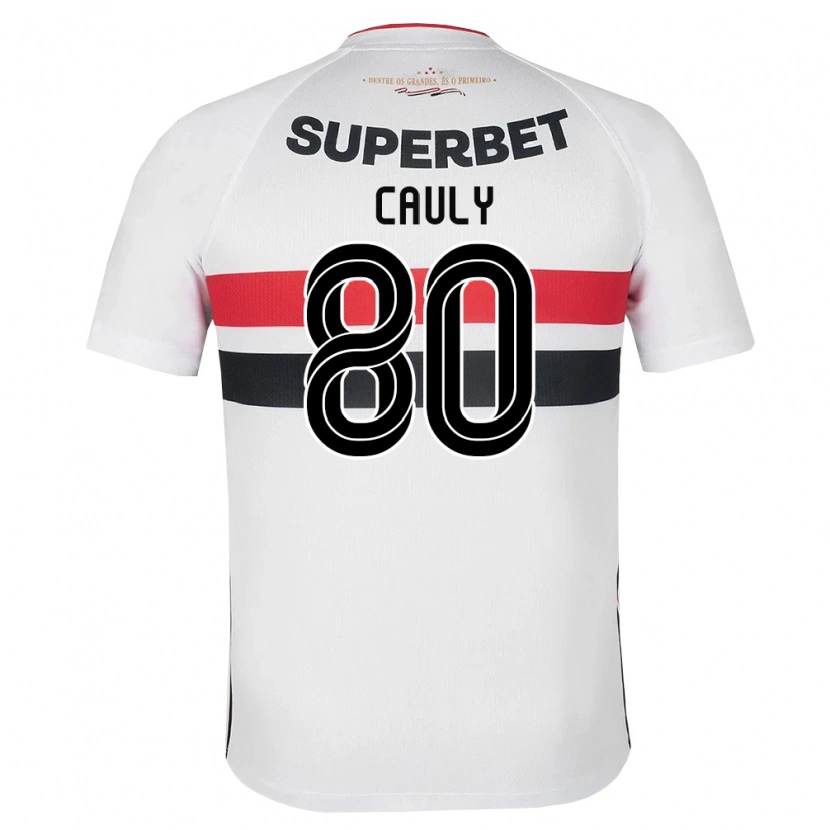 Danxen Børn Cauly Oliveira Souza #80 Hvid Rød Sort Hjemmebane Spillertrøjer 2026/27 Trøje T-Shirt