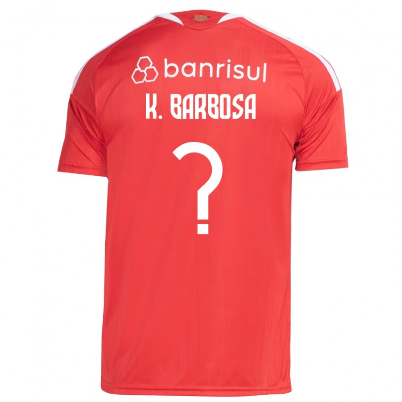 Danxen Børn Kauã Barbosa #0 Rød Hvid Hjemmebane Spillertrøjer 2026/27 Trøje T-Shirt