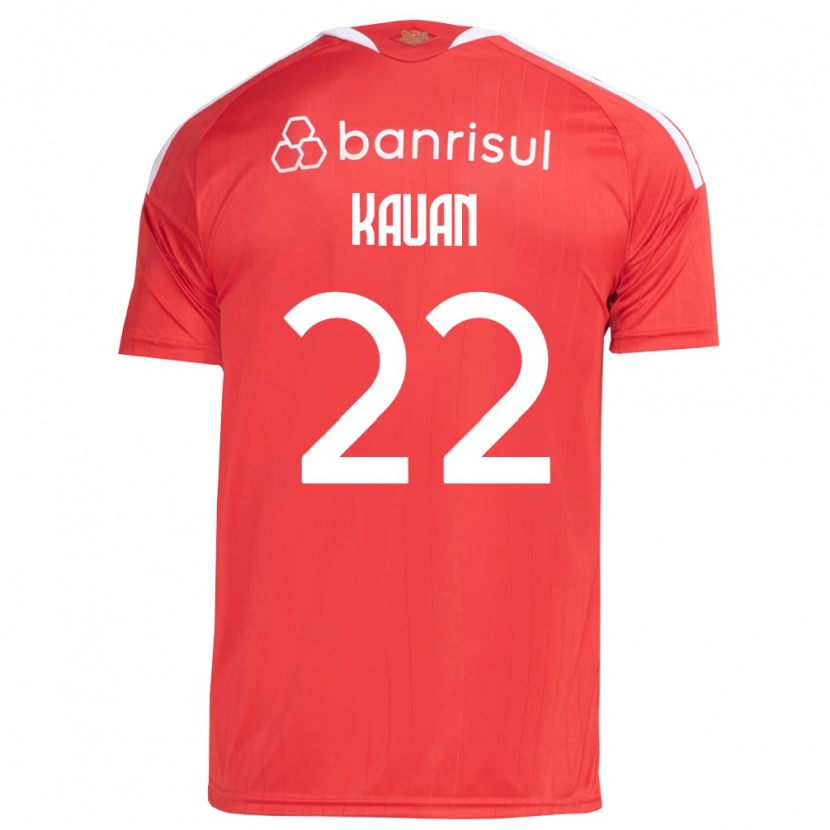Danxen Børn Kauan Jesus Santos Oliveira #22 Rød Hvid Hjemmebane Spillertrøjer 2026/27 Trøje T-Shirt