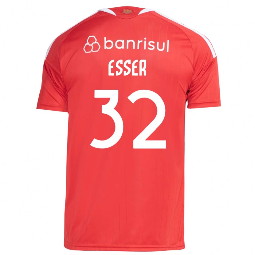 Danxen Børn Diego Esser #32 Rød Hvid Hjemmebane Spillertrøjer 2026/27 Trøje T-Shirt
