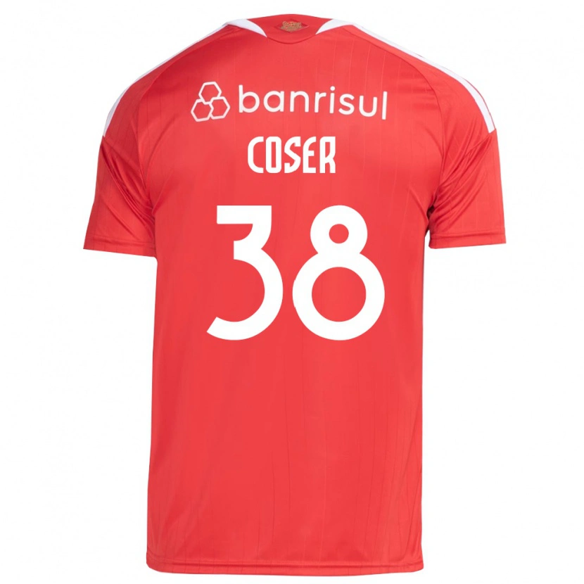 Danxen Børn Diego Coser #38 Rød Hvid Hjemmebane Spillertrøjer 2026/27 Trøje T-Shirt