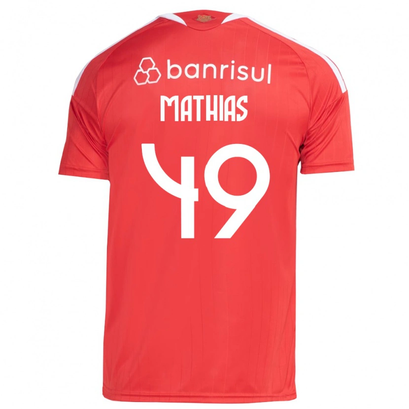 Danxen Børn Ricardo Mathias #49 Rød Hvid Hjemmebane Spillertrøjer 2026/27 Trøje T-Shirt