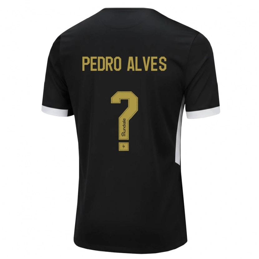 Danxen Børn Pedro Alves #0 Sort Hvid Gul Hjemmebane Spillertrøjer 2026/27 Trøje T-Shirt