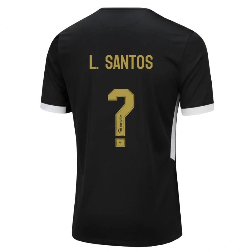 Danxen Børn Leo Santos #0 Sort Hvid Gul Hjemmebane Spillertrøjer 2026/27 Trøje T-Shirt