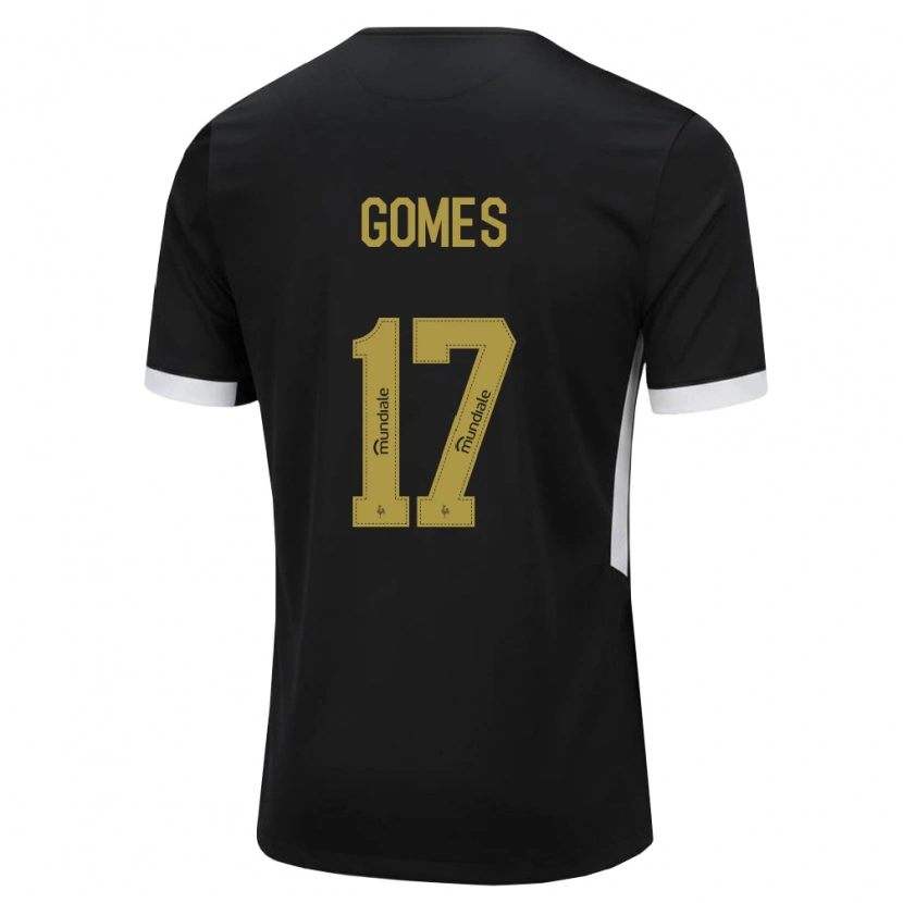Danxen Børn Igor Gomes #17 Sort Hvid Gul Hjemmebane Spillertrøjer 2026/27 Trøje T-Shirt